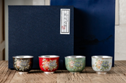 ba cai silver-glided tea cup sets