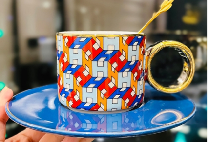 [CMC111-1] Geometric Vintage coffee cup