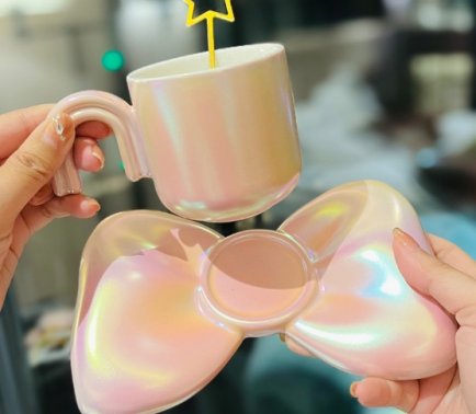 [CMD131-1] Pearlescent Glaze bow-tie coffee cup