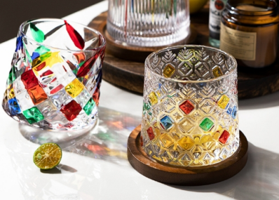 [CMD631-3] Rotating colorful Whiskey Glasses