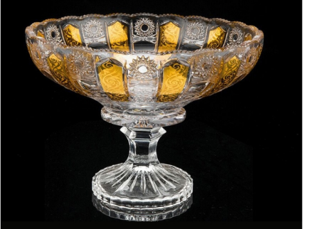 gold-Inlaid Crystal Fruit Plate